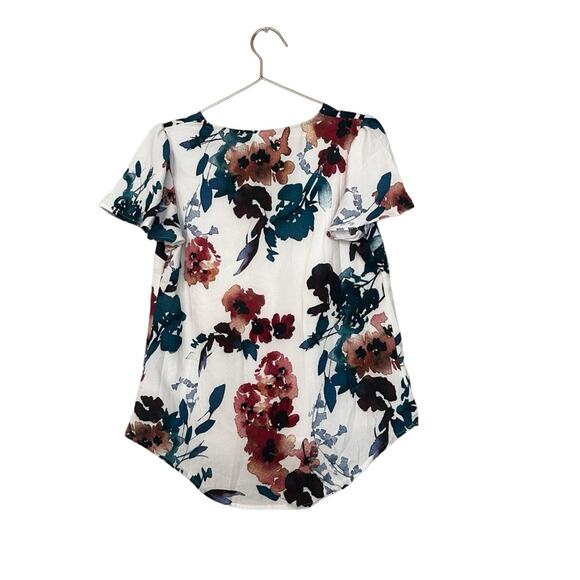 A New Day polyester short flutter sleeve v-neck lined blouse, plus size medium - Picture 5 of 7